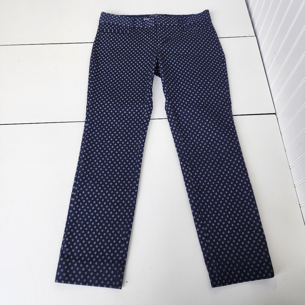 Banana Republic Navy Blue Floral Sloan Skinny Stretch Womens Dress Pants 2P